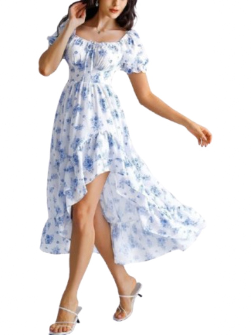 NWT SCARLET DARKNESS Women’s Floral Chiffon A-Line Ruffle Summer Dress Size XL